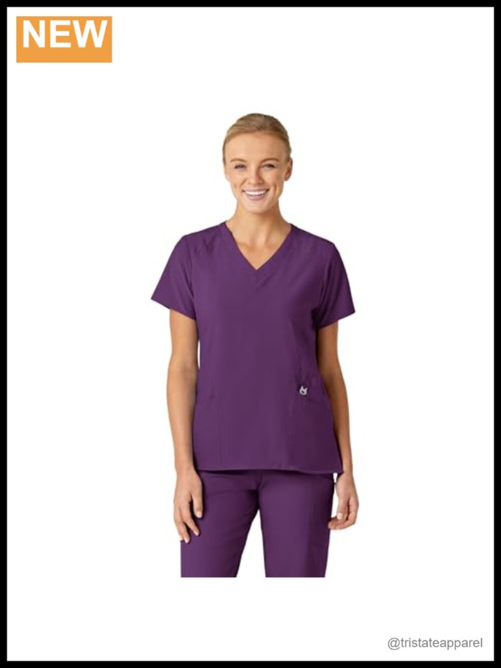 Women's V-Neck Scrub Top Medical Uniform Tailored Fit Stretch